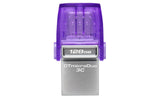 Kingston DataTraveler microDuo 3C 128GB USB 3.2 Gen 1 / USB-C USB stick Lilla Transparent