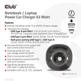 Club3D CAC-1922 Dual-USB Bil oplader 63W