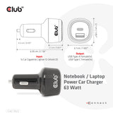 Club3D CAC-1922 Dual-USB Bil oplader 63W