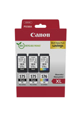 Canon PG-575XLx2/CL-576XL Multipack Sort Farve (cyan, magenta, gul) Blæk