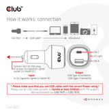 Club3D CAC-1922 Dual-USB Bil oplader 63W