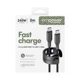 empower by PanzerGlass Racing USB-C to USB-C 2m sort