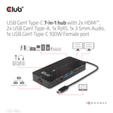 Club 3D CSV-1595 7-in-1 USB-C Dockingstation Sort