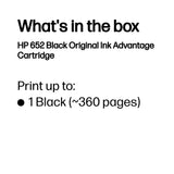 HP 652 360 sider Blæk F6V25AE