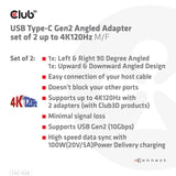 Club 3D CAC-1528 USB-C Gen 2 vinkel adapter kit Sort