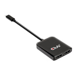 Club 3D CSV-1555 USB-C gen 2 til 2xDisplayPort videoadapter Sort