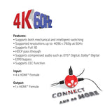 Club 3D CSV-1370 HDMI 2.0 Switchbox 4 ports