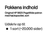 HP 982X Sort 20000 sider Blæk T0B30A