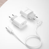 Dudao A8S USB-C Oplader PD 20W Hurtigopladning - iPhone/Android - Hvid