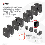 Club 3D CAC-1917 140W GaN Strømforsyningsadapter