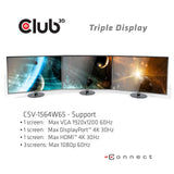 Club 3D CSV-1564W65 USB-C Dockingstation med 65W strømforsyning Sort