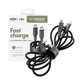 empower by PanzerGlass Racing USB-C to USB-C 1.2m sort