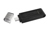 Kingston DataTraveler 70 64GB USB-C 3.2 Gen 1 USB stick Sort