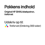 HP 304XL Farve (cyan, magenta, gul) 300 sider Blæk N9K07AE