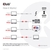 Club 3D CAC-1535 USB-C til DisplayPort 1.4 kabel 5m Sort