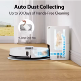 Redkey R10 Robotstøvsuger – 2-i-1 med moppefunktion – 4000Pa – LiDAR – Automatisk tømning – Sort