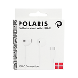 Polaris EarBuds 4 USB-C Høretelefoner til iPhone 15, 16 & 17 – Kablede