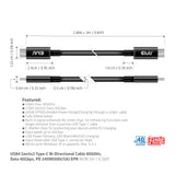 Club 3D CAC-1579 USB4 Gen3x2 USB-C kabel 3m Sort