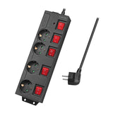 LogiLink Stikdåse 4-stik 16A Sort Rød 1.5m