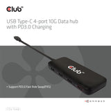 Club3D CSV-1548 USB-C Hub 4 porte 100W Sort