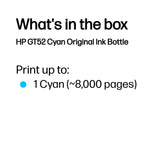 HP GT52 Cyan 8000 sider Blækrefill M0H54AE