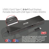Club 3D CSV-1584 Dockingstation - USB Type C 6-in-1 MST Dual 4K60Hz Dual 4K60Hz