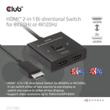 Club 3D CSV-1384 HDMI Switch 2 Porte