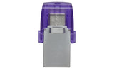 Kingston DataTraveler microDuo 3C 256GB USB 3.2 Gen 1 / USB-C USB stick Lilla Sølv