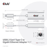 Club 3D CAC-1519 USB-C 3.2 Gen1 1Gbps Netværksadapter