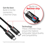 Club 3D CAC-1579 USB4 Gen3x2 USB-C kabel 3m Sort