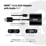 Club 3D CAC-1302 HDMI til VGA Adapter Sort