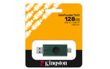 Kingston DataTraveler Duo 128GB USB 3.2 Gen 1 / USB-C USB stick Sort Grøn