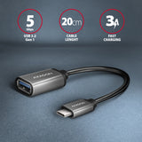 AXAGON USB-C adapter 20cm Sort