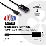 Club 3D CAC-1180 Mini DisplayPort 1.4 til HDMI 2.0a adapter Sort