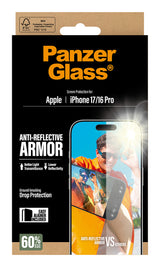 PanzerGlass Anti-Reflective Armor Skærmbeskytter til iPhone 17 / iPhone 16 Pro Fabriksny