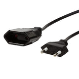 LogiLink Europlug (strøm CEE 7/16) (female) - Europlug (strøm CEE 7/16) (male) Sort 1m Forlængerkabel til strøm
