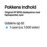 HP 951XL Cyan 1500 sider Blæk CN046AE