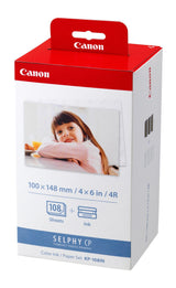 Canon Selphy CP KP 108IN Blæk og Papir (cyan, magenta, gul) 108 sider