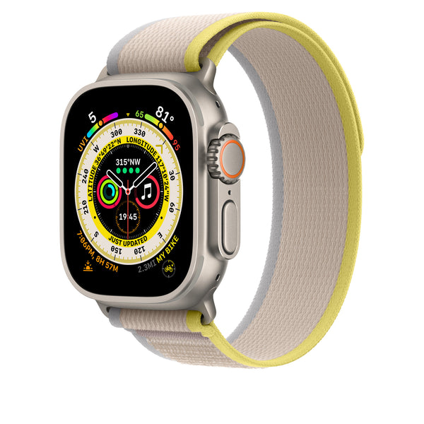 Apple Watch Rem Nylon Loop Grå / Beige / Gul