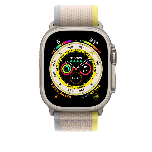 Apple Watch Rem Nylon Loop Grå / Beige / Gul
