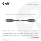 Club 3D CAC-2501 Thunderbolt 5 1m Sort Fabriksny
