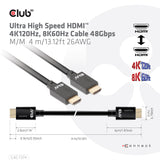 Club 3D CAC-1374 HDMI 2.1 kabel 4 m Sort