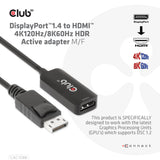 Club 3D CAC-1088 DisplayPort til HDMI Adapter Sort