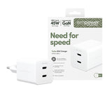 empower by PanzerGlass Turbo 45W GaN Adapter 2xUSB-C