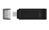 Kingston DataTraveler 70 128GB USB-C 3.2 Gen 1 USB stick Sort