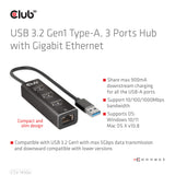 Club 3D CSV-1430A 4-in-1 USB-A Gen 1 Hub Sort