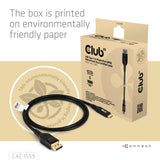 Club 3D CAC-1559 USB-C til DisplayPort 2.1 kabel 1m Sort