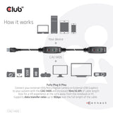 Club 3D CAC-1405 USB-A 3.2 Gen1 aktiv forlængerkabel 10m Sort