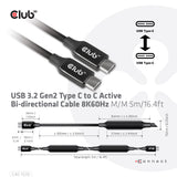 Club 3D CAC-1535 USB-C til DisplayPort 1.4 kabel 5m Sort