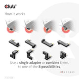 Club 3D CAC-1528 USB-C Gen 2 vinkel adapter kit Sort